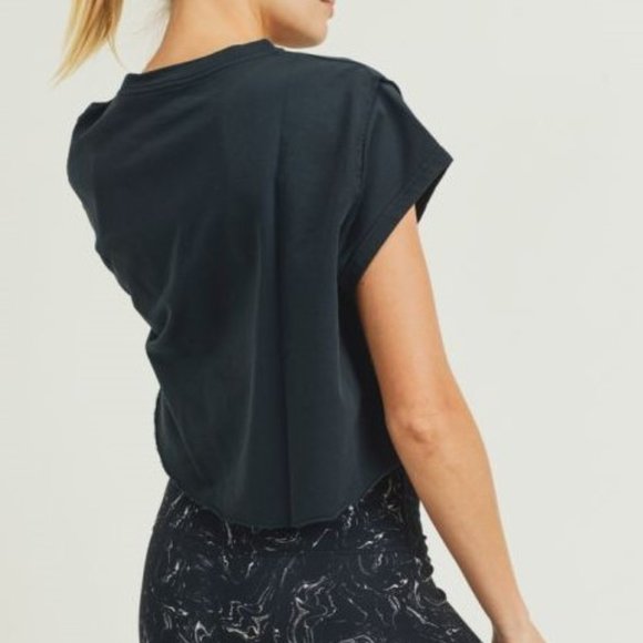 Cap Sleeve Crop Top With Raw Edges, 100% C… - Picture 8 of 12